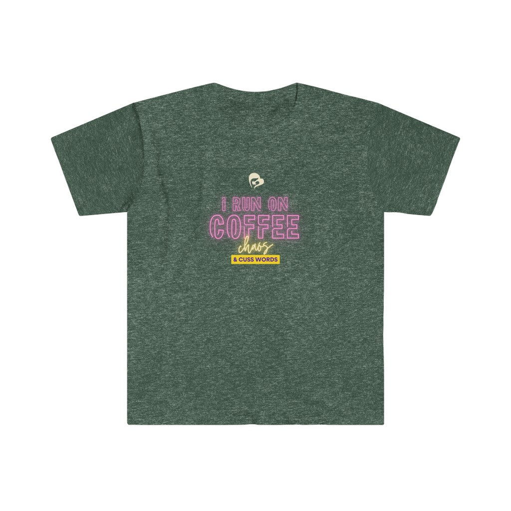 I run on Coffee, Chaos, and Cuss words Softstyle T-Shirt