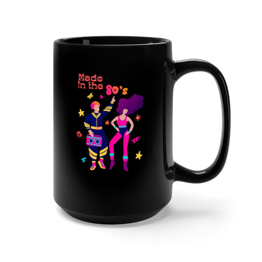 Made in the 80's Black Mug 15oz