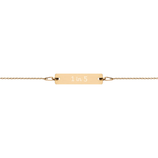 Maternal Mental Health Awareness 1 in 5 Engraved Bar Chain Bracelet