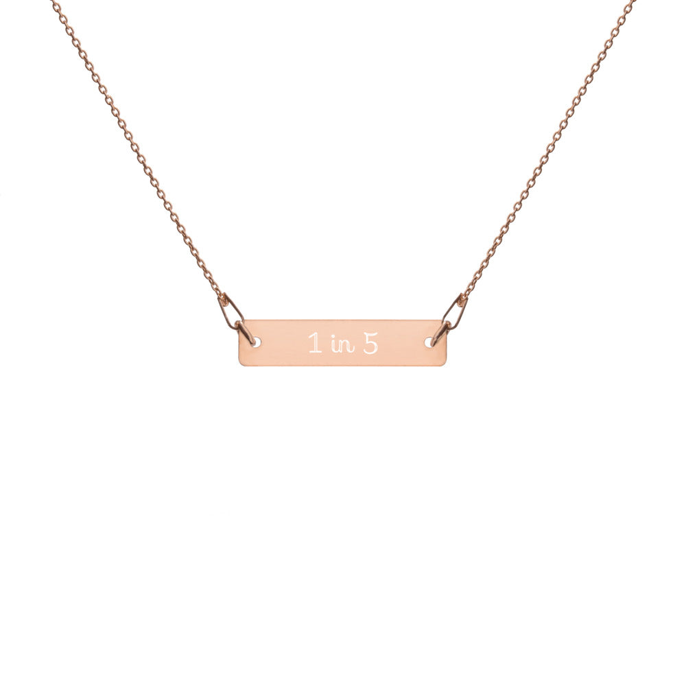 Maternal Mental Health Awareness 1 in 5 Engraved Bar Chain Necklace