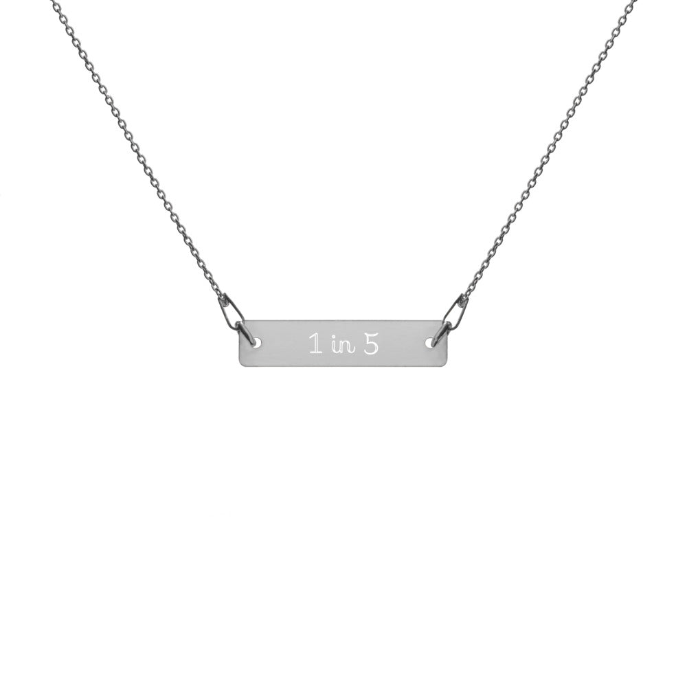 Maternal Mental Health Awareness 1 in 5 Engraved Bar Chain Necklace