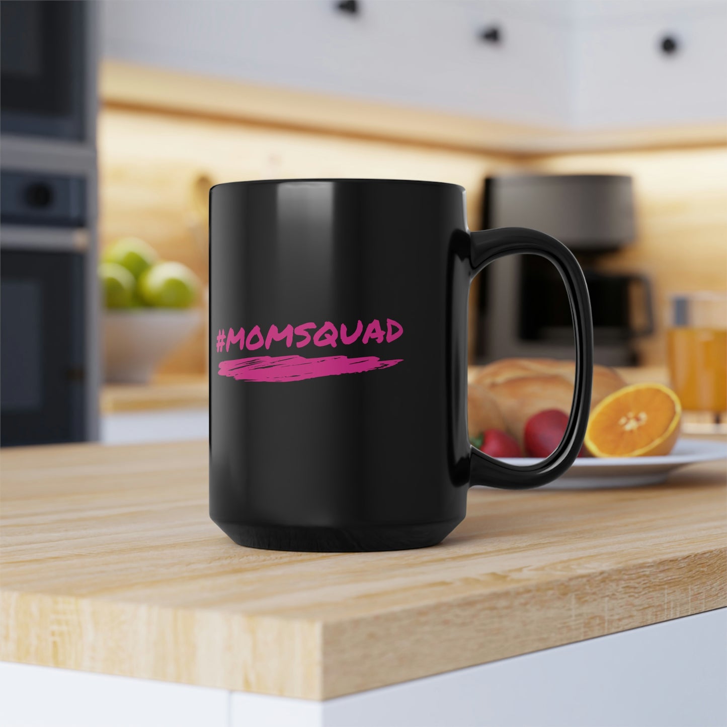 #Momsquad Black Mug, 15oz