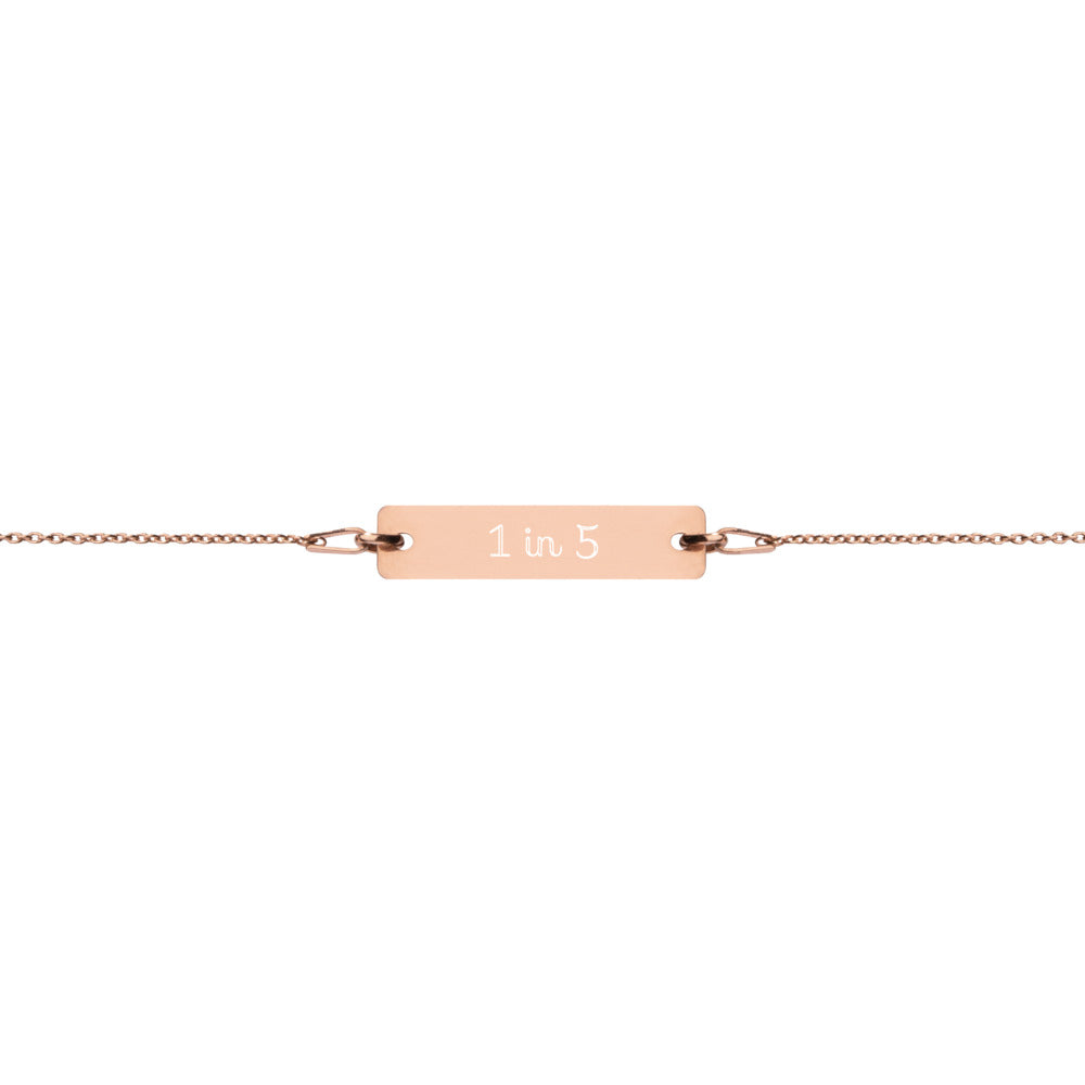 Maternal Mental Health Awareness 1 in 5 Engraved Bar Chain Bracelet