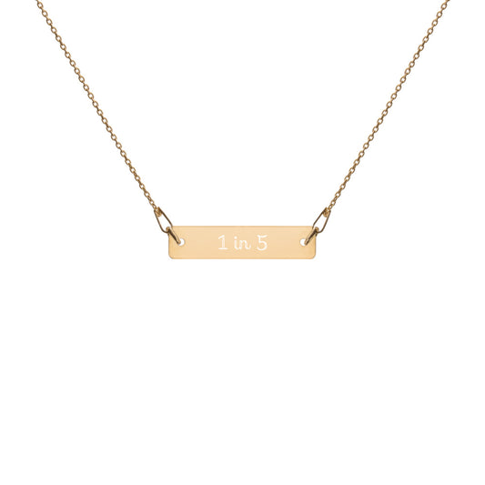 Maternal Mental Health Awareness 1 in 5 Engraved Bar Chain Necklace